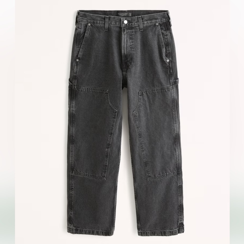 Abercrombie & Fitch Gray Athletic Fit Loose Workwear Jeans size 30 x 30
